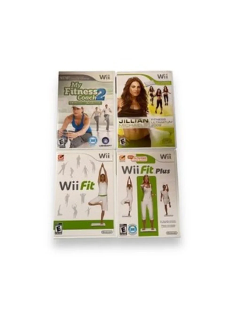 Wii Fitness 4 Game Lot Wii Fit Plus Jillian Michaels Complete in Box CIB TESTED